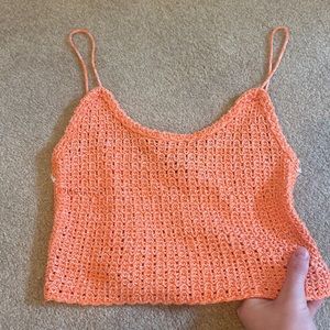 peach knitted tank top